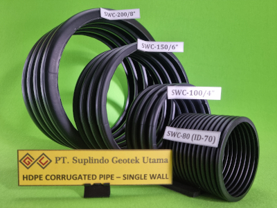 HDPE Corrugated Perforated Pipe (DWP), Super-Drain: ID-100-150-200mm.